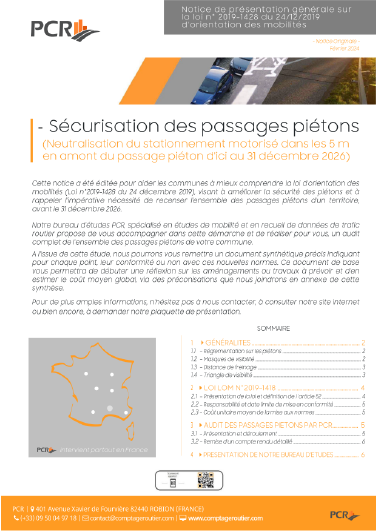 Audit conformité passages piétons loi LOM PCR