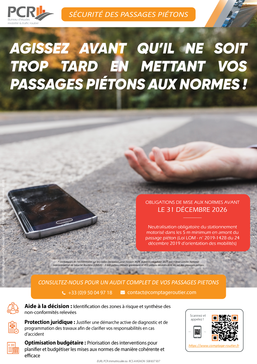 Audit conformité passages piétons loi LOM PCR